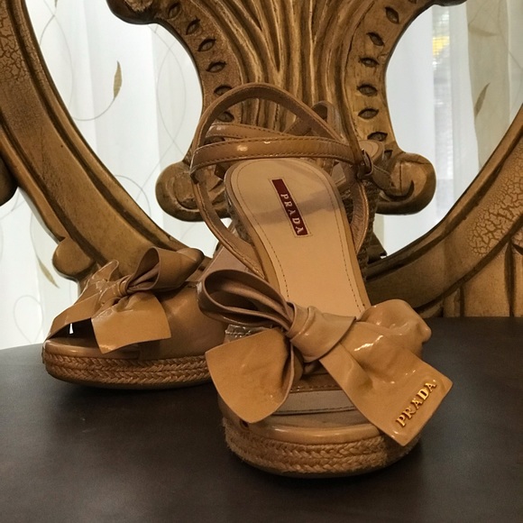 Prada Bow Wedges - Nude - Picture 8 of 8